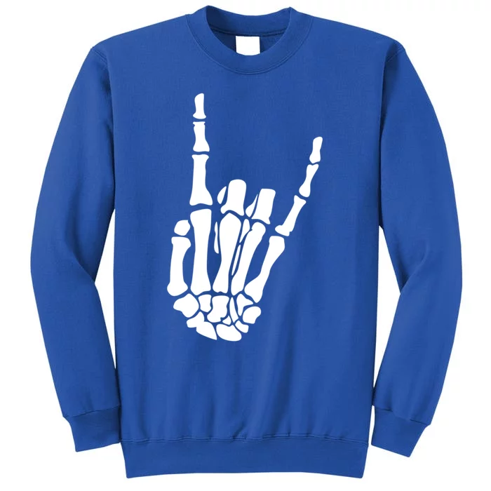 Skeleton Hand Gesture Rock Skeleton Hand Halloween Gift Tall Sweatshirt