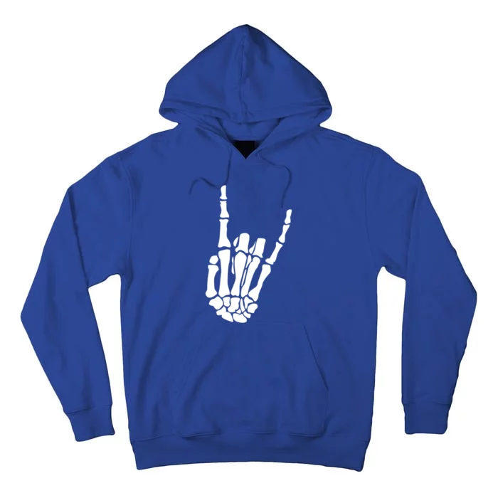 Skeleton Hand Gesture Rock Skeleton Hand Halloween Gift Tall Hoodie