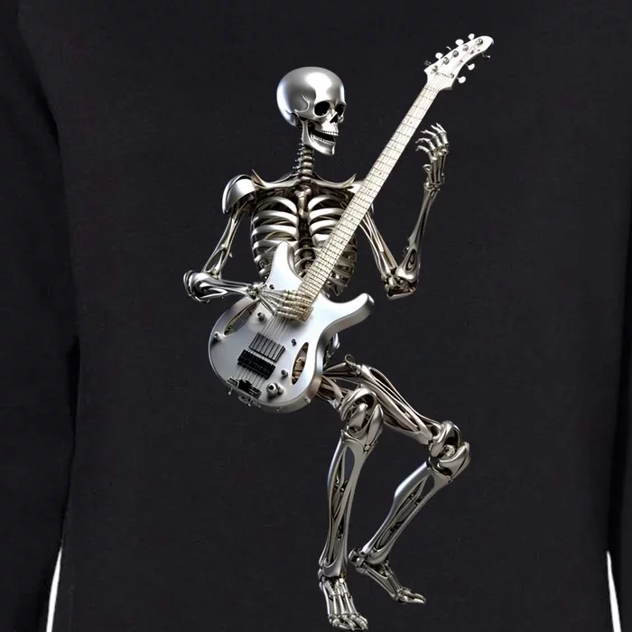 Skeleton Hand Guitar Rock And Roll Band Gift Womens California Wash Sweatshirt