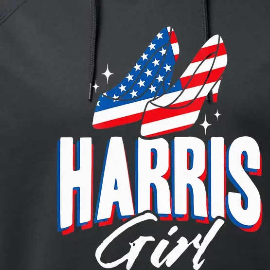 S Harris Girl American Flag High Heel Performance Fleece Hoodie