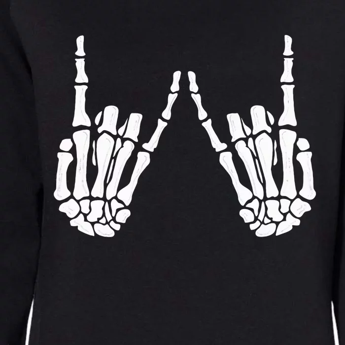 Skeleton Hand Gestures Rock Skeleton Hands Halloween Womens California Wash Sweatshirt