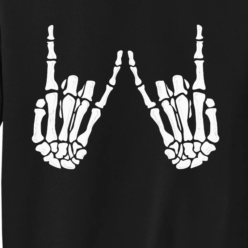 Skeleton Hand Gestures Rock Skeleton Hands Halloween Tall Sweatshirt