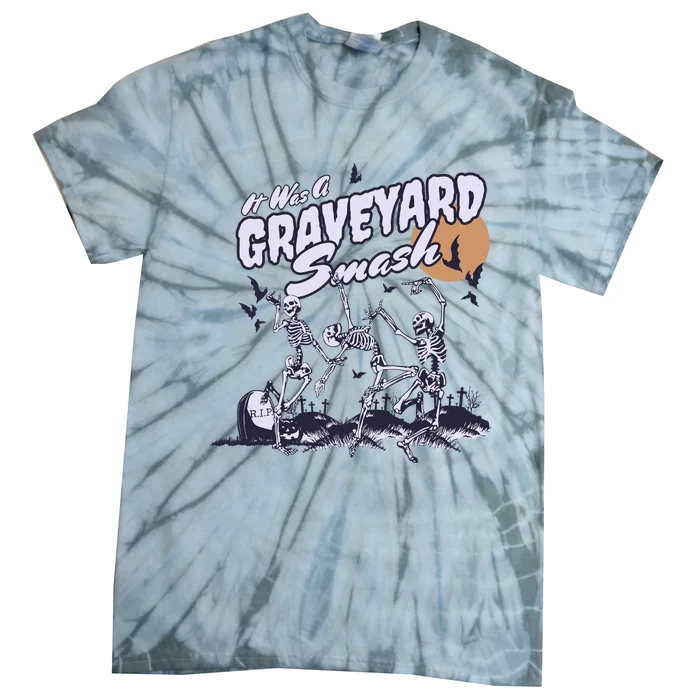 Skeleton Halloween Graveyard Smash Tie-Dye T-Shirt