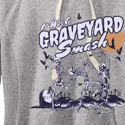 Skeleton Halloween Graveyard Smash Women's Fleece Hoodie