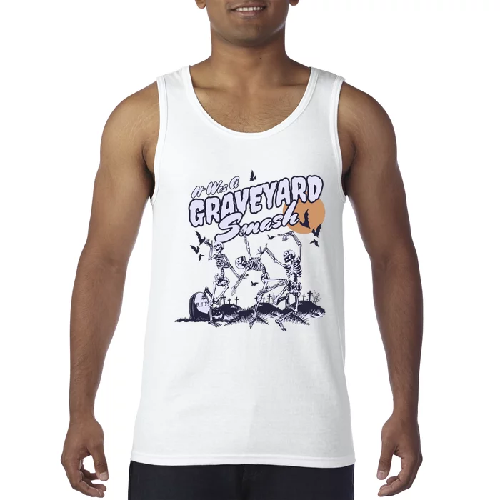 Skeleton Halloween Graveyard Smash Tank Top