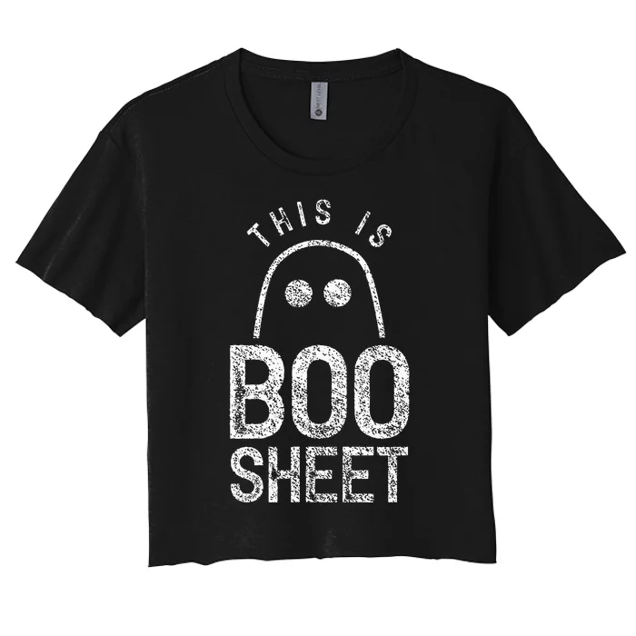 Spooky Halloween Ghosts - Boo Sheet Scary Costume Women's Crop Top Tee