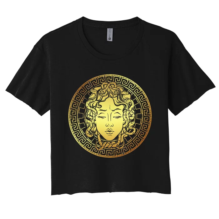 Snake Head Greek Mythology Ancient Myth Women's Crop Top Tee