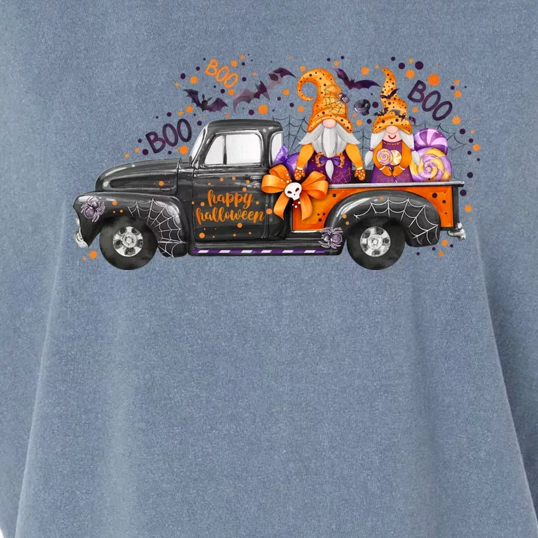 Spooky Halloween Gnome Squad Truck Garment-Dyed Women's Muscle Tee