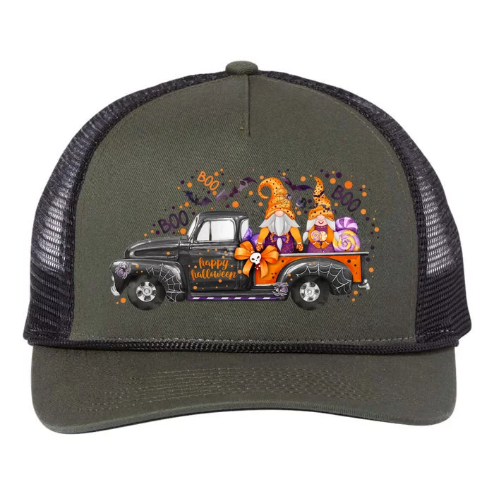 Spooky Halloween Gnome Squad Truck Retro Rope Trucker Hat Cap