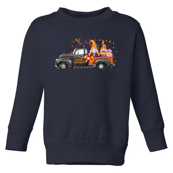 Spooky Halloween Gnome Squad Truck Toddler Sweatshirt