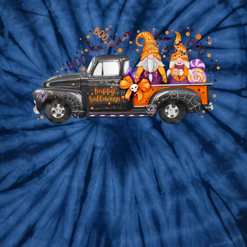 Spooky Halloween Gnome Squad Truck Tie-Dye T-Shirt