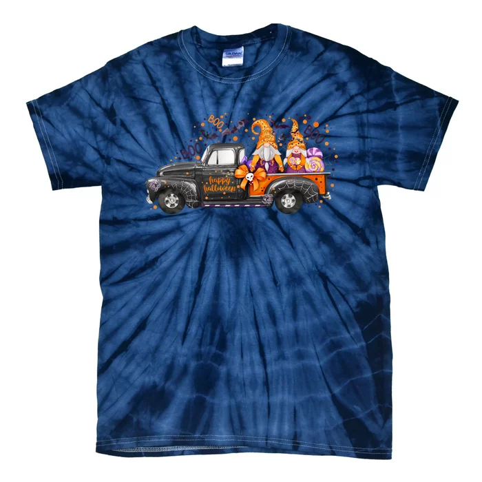 Spooky Halloween Gnome Squad Truck Tie-Dye T-Shirt