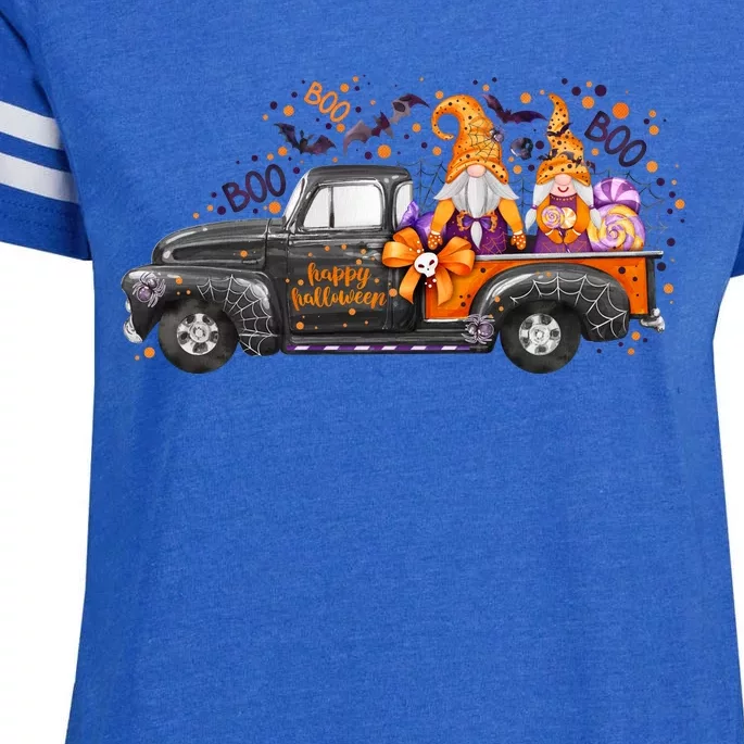 Spooky Halloween Gnome Squad Truck Enza Ladies Jersey Football T-Shirt