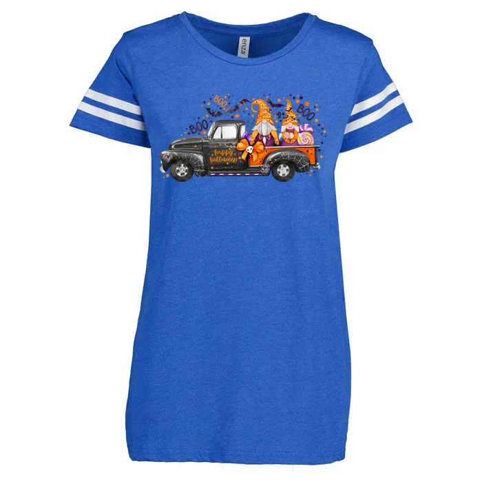 Spooky Halloween Gnome Squad Truck Enza Ladies Jersey Football T-Shirt