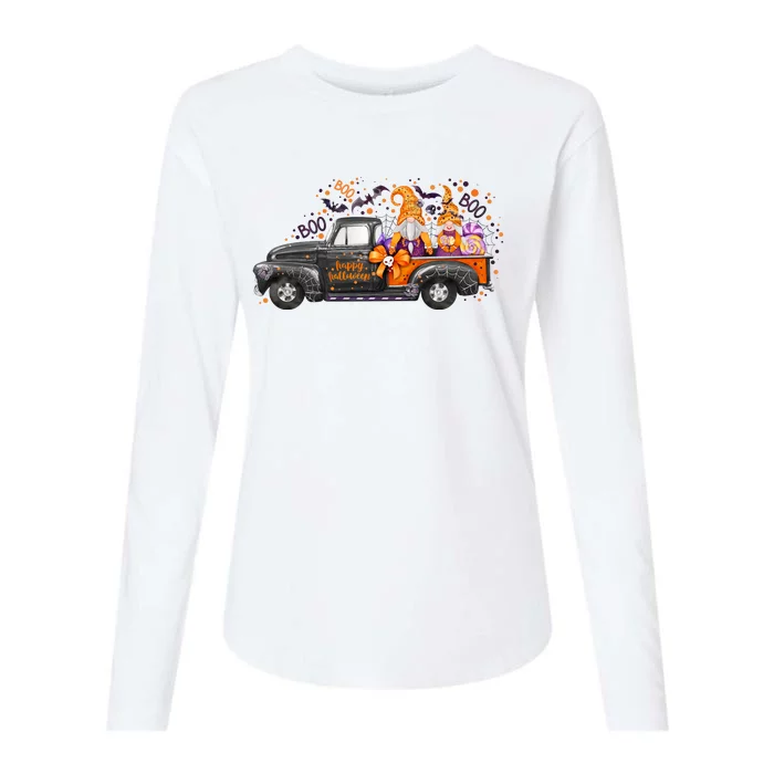 Spooky Halloween Gnome Squad Truck Womens Cotton Relaxed Long Sleeve T-Shirt