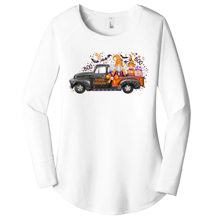 Spooky Halloween Gnome Squad Truck Women's Perfect Tri Tunic Long Sleeve Shirt