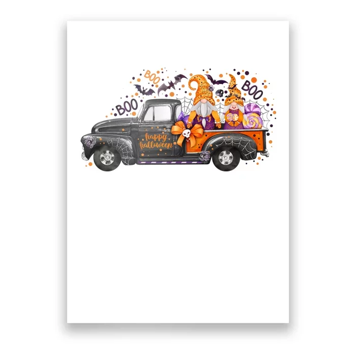 Spooky Halloween Gnome Squad Truck Poster