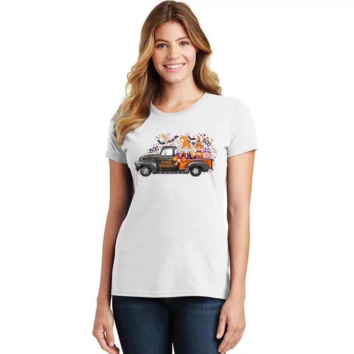 Spooky Halloween Gnome Squad Truck Women's T-Shirt