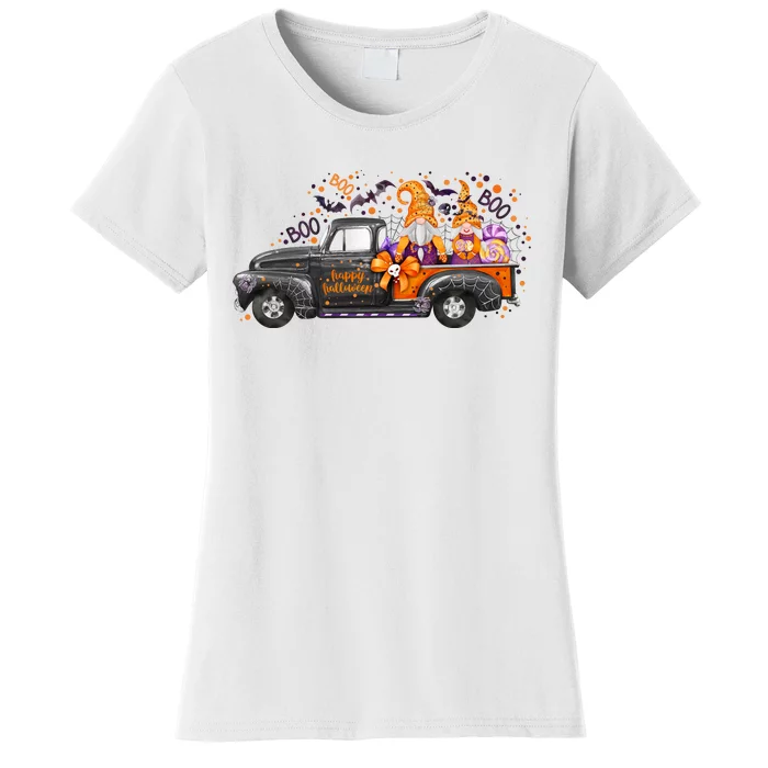 Spooky Halloween Gnome Squad Truck Women's T-Shirt