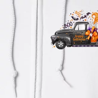 Spooky Halloween Gnome Squad Truck Full Zip Hoodie