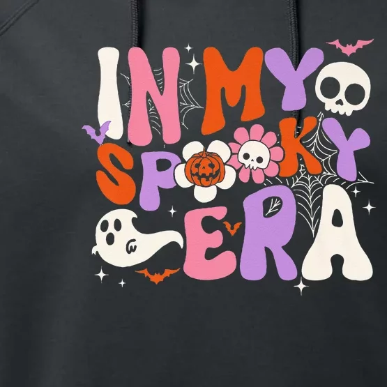 Scary Horror Ghost Groovy In My Spooky Era Retro Halloween Performance Fleece Hoodie