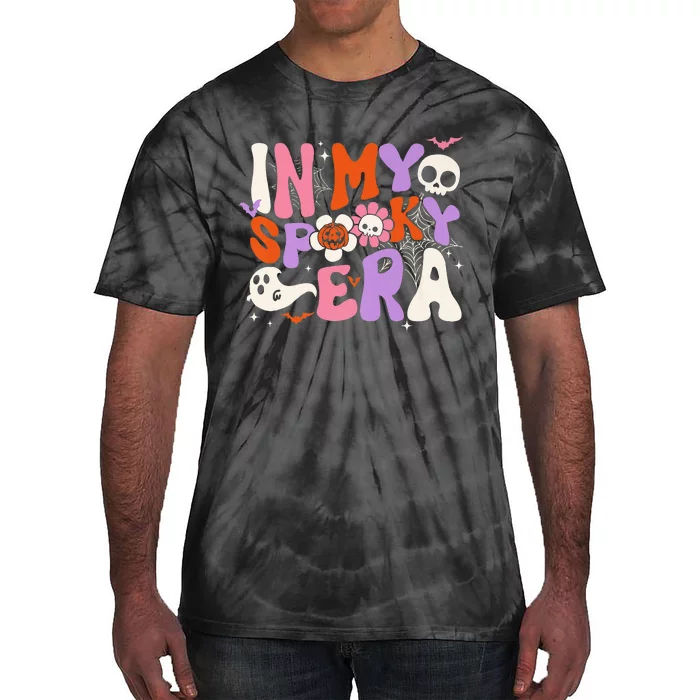 Scary Horror Ghost Groovy In My Spooky Era Retro Halloween Tie-Dye T-Shirt