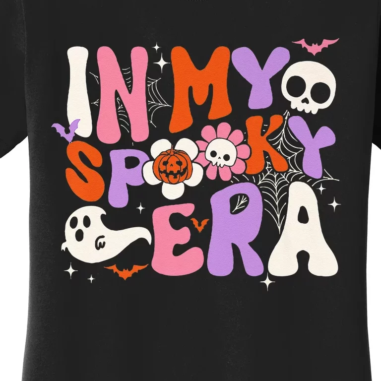 Scary Horror Ghost Groovy In My Spooky Era Retro Halloween Women's T-Shirt