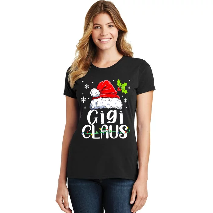 Santa Hat Gigi Claus Elf Funny Ugly Christmas Sweater Women's T-Shirt