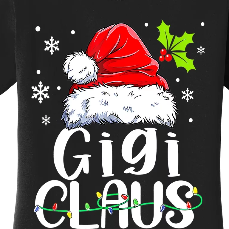 Santa Hat Gigi Claus Elf Funny Ugly Christmas Sweater Women's T-Shirt