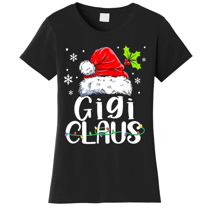 Santa Hat Gigi Claus Elf Funny Ugly Christmas Sweater Women's T-Shirt