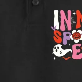 Scary Horror Ghost Groovy In My Spooky Era Retro Halloween Dry Zone Grid Performance Polo