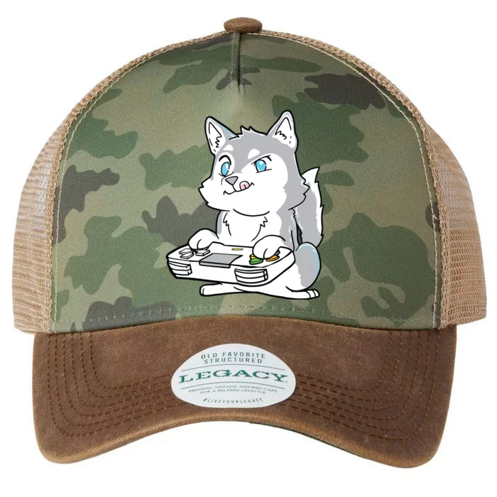 Siberian Husky Gaming Kawaii Gift For Gamers And Dog Lovers Legacy Tie Dye Trucker Hat