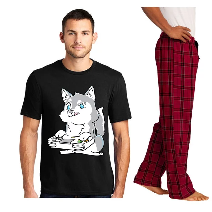 Siberian Husky Gaming Kawaii Gift For Gamers And Dog Lovers Pajama Set