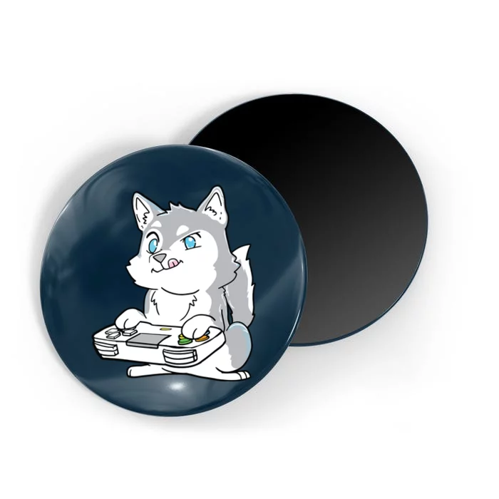 Siberian Husky Gaming Kawaii Gift For Gamers And Dog Lovers Magnet