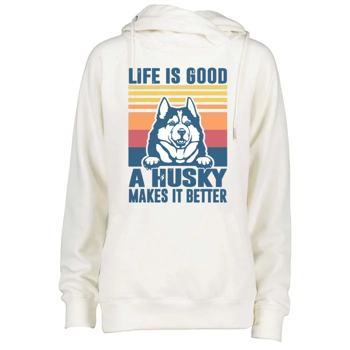 Siberian Husky Gifts For Women Men Husky Dog Dad Dog Mom Womens Funnel Neck Pullover Hood