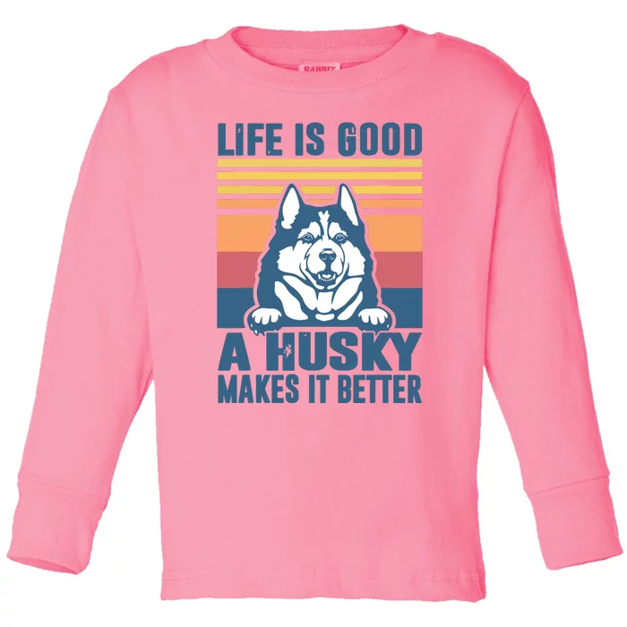 Siberian Husky Gifts For Women Men Husky Dog Dad Dog Mom Toddler Long Sleeve Shirt