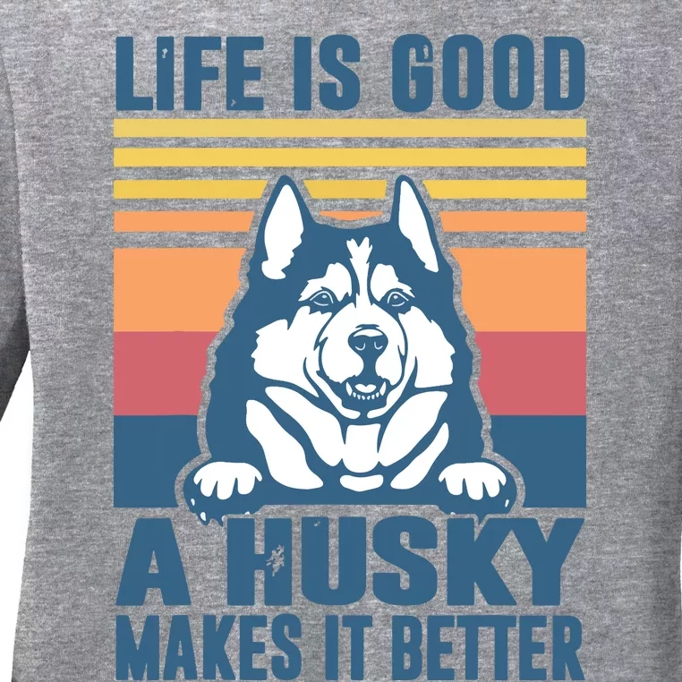 Siberian Husky Gifts For Women Men Husky Dog Dad Dog Mom Ladies Long Sleeve Shirt