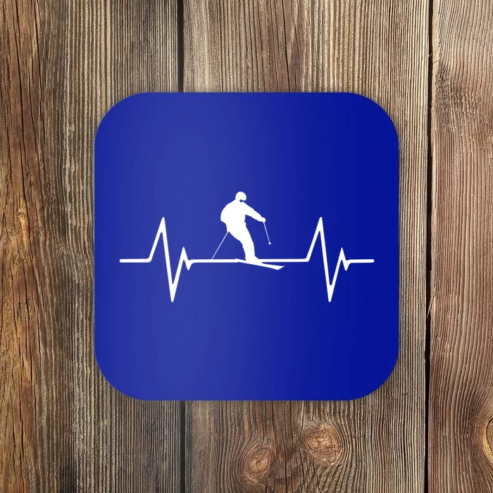 Skiing Heartbeat Gift Cool Gift Coaster