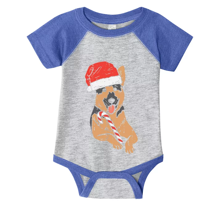 Santa Hat Ger Shepherd Dog Christmas Pajamas Xmas Pjs Gift Infant Baby Jersey Bodysuit