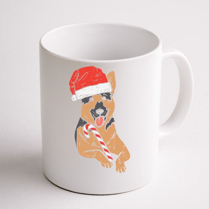 Santa Hat Ger Shepherd Dog Christmas Pajamas Xmas Pjs Gift Front & Back Coffee Mug