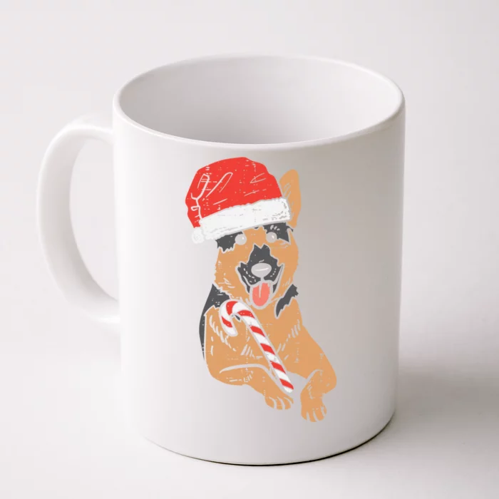 Santa Hat Ger Shepherd Dog Christmas Pajamas Xmas Pjs Gift Front & Back Coffee Mug