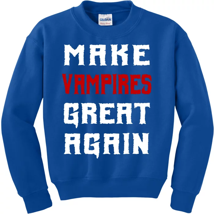 Silly Halloween Gift Make Vampires Great Again Meaningful Gift Kids Sweatshirt