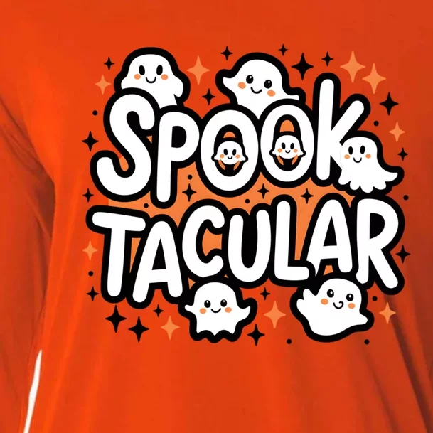 Spooktacular Halloween Ghosts Pumpkins Stars Funny Gift Cooling Performance Long Sleeve Crew