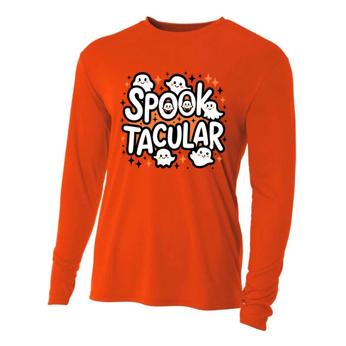 Spooktacular Halloween Ghosts Pumpkins Stars Funny Gift Cooling Performance Long Sleeve Crew