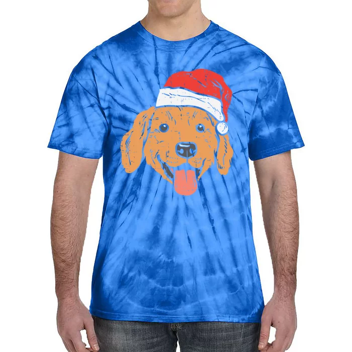 Santa Hat Golden Retriever Christmas Xmas Pj Dog Lover Owner Gift Tie-Dye T-Shirt