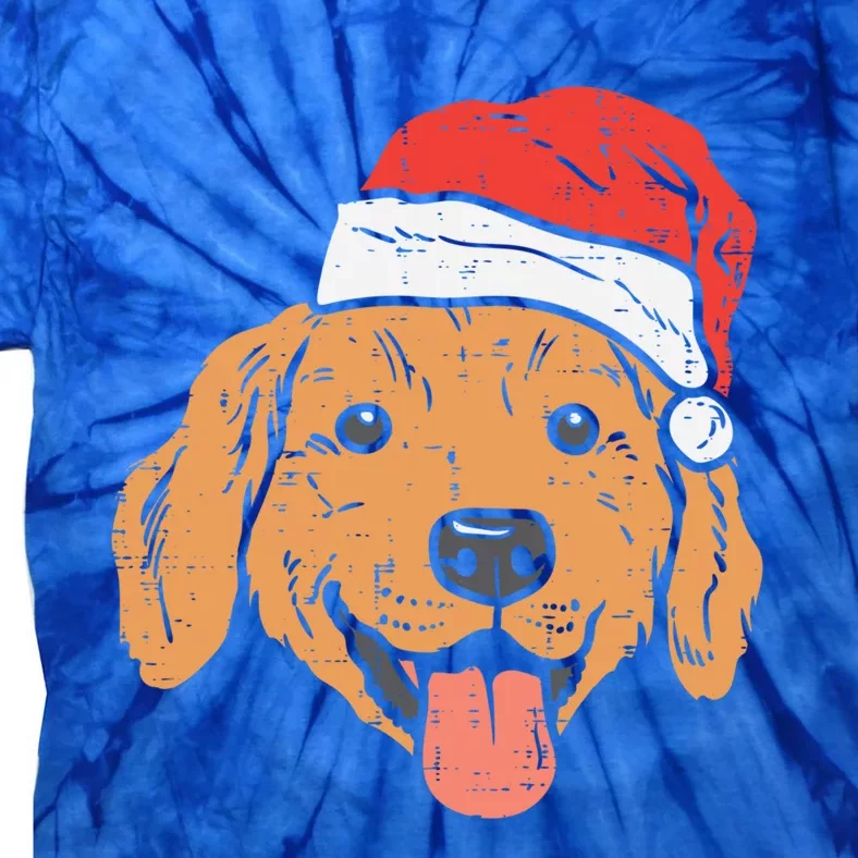 Santa Hat Golden Retriever Christmas Xmas Pj Dog Lover Owner Gift Tie-Dye T-Shirt