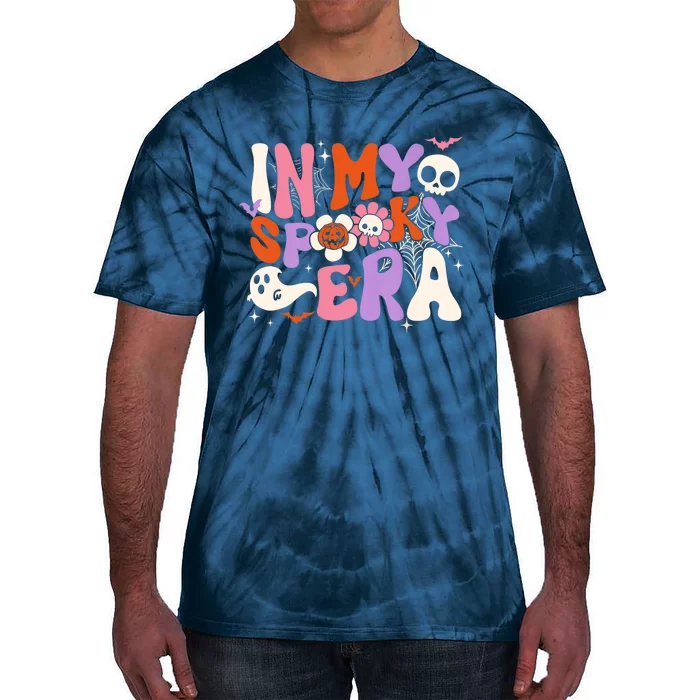 Scary Horror Ghost Groovy In My Spooky Era Retro Halloween Tie-Dye T-Shirt