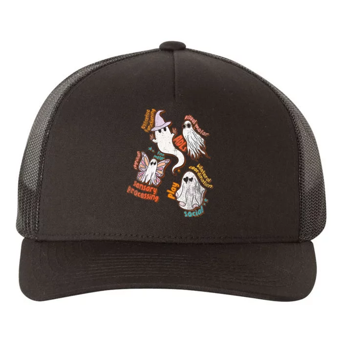 Spooky Halloween Ghost Friends OT Scope Occupational Therapy Yupoong Adult 5-Panel Trucker Hat