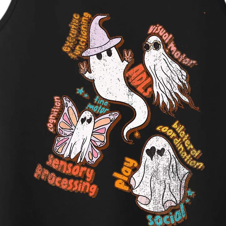 Spooky Halloween Ghost Friends OT Scope Occupational Therapy Performance Tank