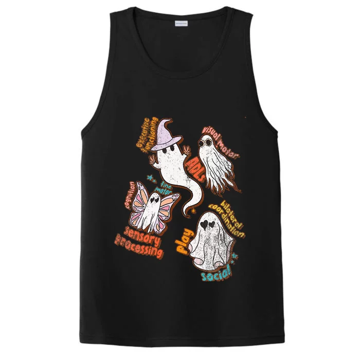 Spooky Halloween Ghost Friends OT Scope Occupational Therapy Performance Tank